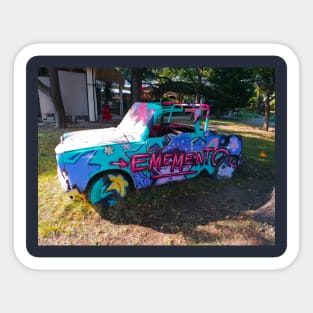 Hippie Colorful Indie Art Car Photography Sticker